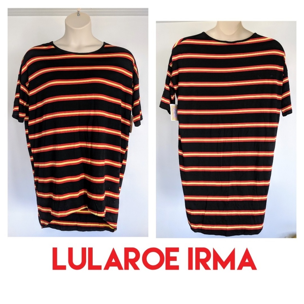 NWT LulaRoe Irma striped Hi-Lo tunic top